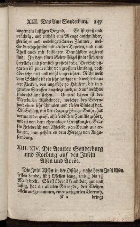 XIII. XIV. Die Aemter Sonderburg und Norburg auf den Inseln Alsen und Arröe.