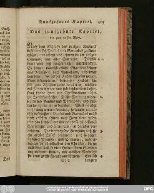 Das funfzehnte Kapitel, bis zum 21sten Vers.