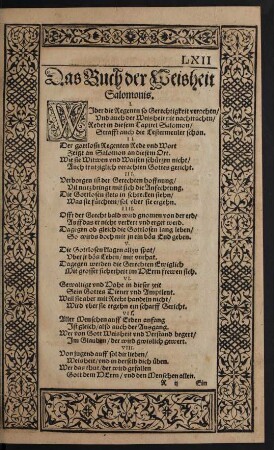 Das Buch der Weisheit Salomonis.