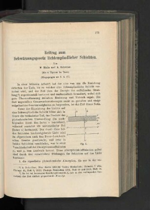 Beitrag zum Schwärzungsgesetz lichtempfindlicher Schichten