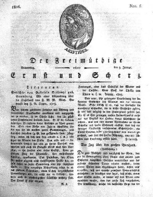 Nro. 6, Donnerstag, den 9. Januar 1806