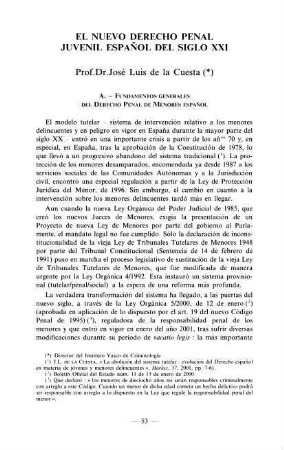 53-72, 5. El nuevo Derecho penal juvenil español del siglo XXI