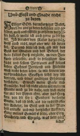 Umb Geist und Gnade recht zu beten