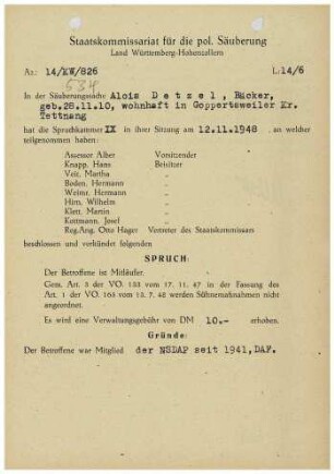 Detzel, Alois