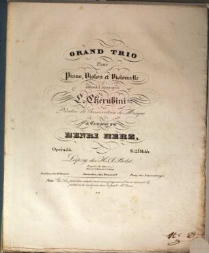 Grand trio pour piano, violon et violoncelle : opéra 54