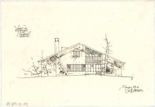 Gsaenger, Gustav; Lenggries (Bayern); Landhaus Dr. Mulfinger, Landhaus Joedicke - Landhaus Mulfinger, Südseite (Ansicht)