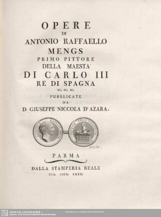 2: Opere di Antonio Raffaello Mengs : Primo Pittore Della Maesta Di Carlo III Re Di Spagna ...