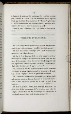 Theorèmes et problèmes.