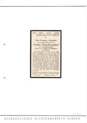 Harnischmacher, Louise geb. von Schlechtendal