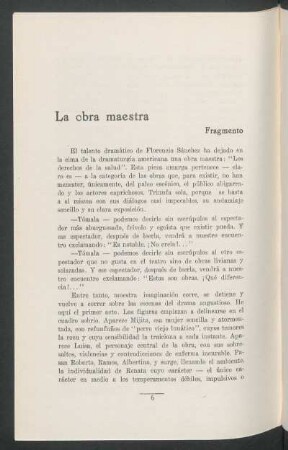 La obra maestra : Fragmento