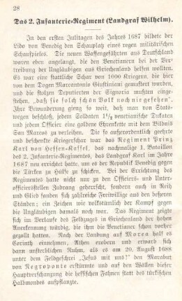 Das 2. Infanterie-Regiment (Landgraf Wilhelm).