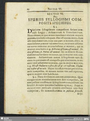 Sectio VI. De Spuriis Syllogismi compositi Speciebus