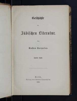In: Geschichte der jüdischen Literatur ; Band 2