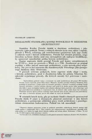 1: Działalność Stanisława Kostki Potockiego w dziedzinie architektury