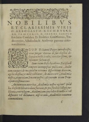 [II.] Nobilibus et clarissimis viris