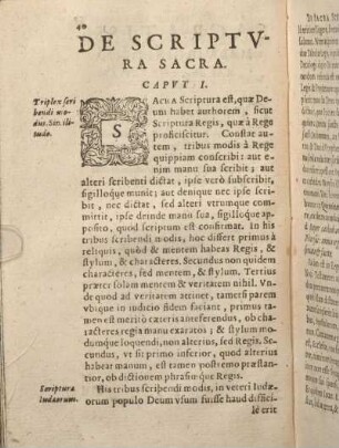 De Scriptvra Sacra. Capvt I.