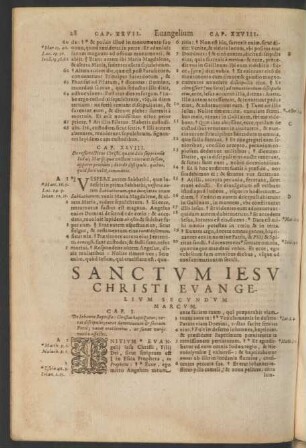 Sanctvm Iesv Christi Evangelivm Secvndvm Marcvm.