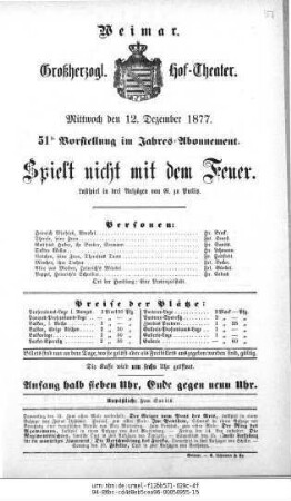 Spielt nicht mit dem Feuer