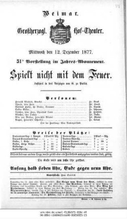 Spielt nicht mit dem Feuer