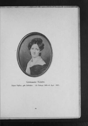 Marie Hallier, geb. Schleiden. (19. Februar 1808 - 8. April 1885)