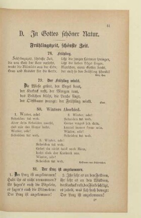 D. In Gottes schöner Natur