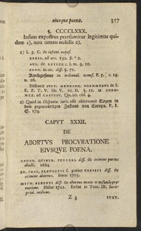 357-368, Caput XXXII. De abortus procuratione, eiusque poena.