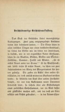 Verschiedenartige Geschichtsauffassung