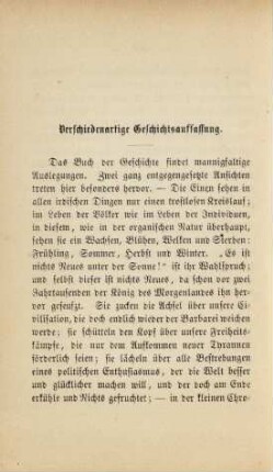 Verschiedenartige Geschichtsauffassung