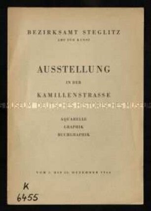 Katalog einer Kunstausstellung in der Berlin-Steglitzer Kamillenstraße 1946