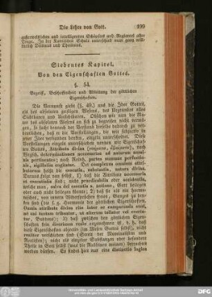 Siebentes Kapitel. Von den Eigenschaften Gottes.