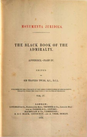 The Black Book of the Admiralty : with an appendix, 4. Appendix, part IV
