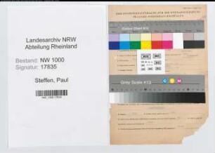 Entnazifizierung Paul Steffen, geb. 24.01.1897 (Rohrmeister)