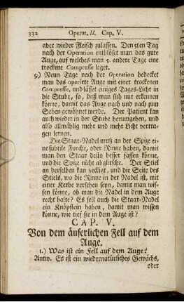 Cap. V. Von dem äuserlichen Fell auf dem Auge.