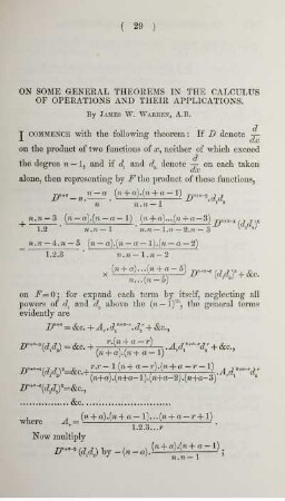 On some general theorems in the calculus of operations and their applications.