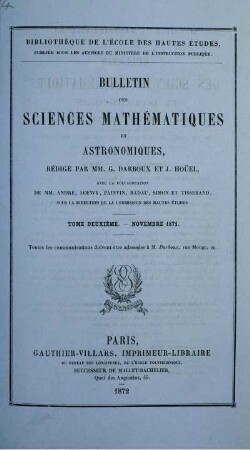 Tome Deuxieme. - Novembre 1871.