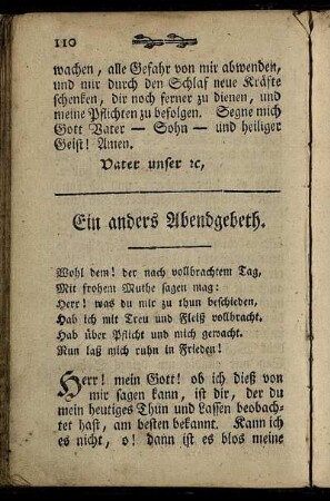 Ein anders Abendgebeth