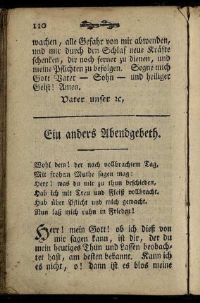 Ein anders Abendgebeth