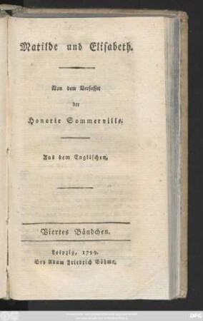 Bändchen 4: Matilde und Elisabeth