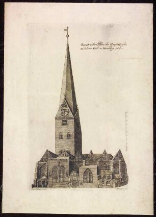 Geometrischer Abris der Haupt-Kirchen zu S. Petri Pauli in Hamburg, 1668