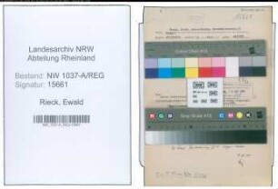 Entnazifizierung Ewald Rieck , geb. 11.08.1902 (Reg.Inspektor)