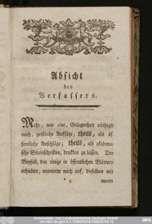 Absicht des Verfassers.