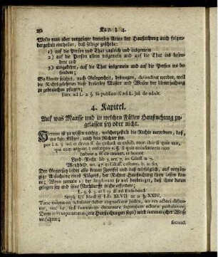 4. Kapitel. Auf was Maasse und in welchen Fällen Haußuchung zugelassen sey oder nicht.