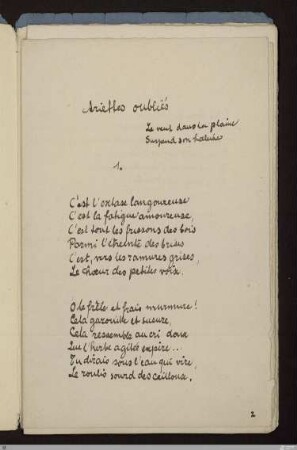 Ariettes oubliées