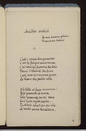Ariettes oubliées
