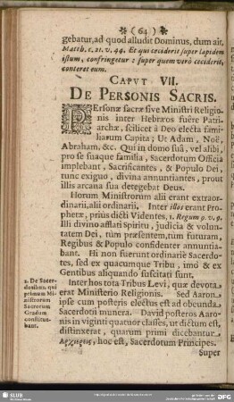 Caput VII. De Personis Sacrae