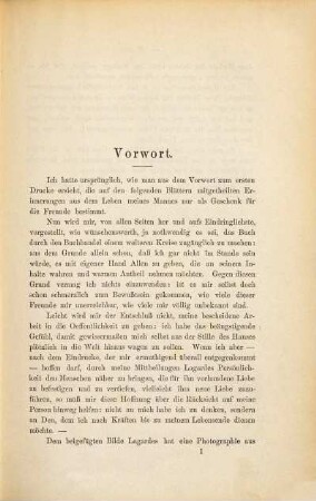 Paul de Lagarde : Erinnerungen aus seinem Leben