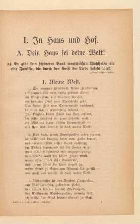 A. Dein Haus sei deine Welt!