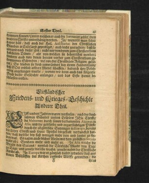 Liefländischer Friedens- und Kriges-Geschichte Anderer Theil.