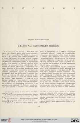 Z badań nad Bartłomiejem Berreccim