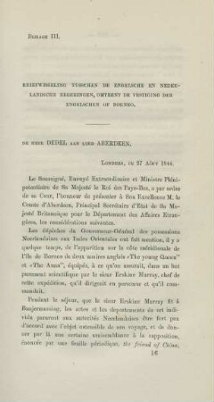Bijlage III. Briefwisseling tusschen de Engelsche en Nederlandsche regeringen, ...